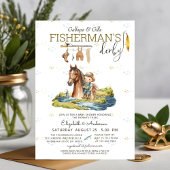 Invitation Le Baby shower Derby du pêcheur de chasse rustique