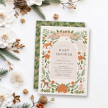 Le Baby shower des animaux de la forêt d'hiver