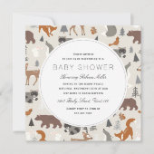 Invitation Le Baby shower des animaux des bois (Devant)
