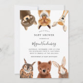 Invitation Le Baby shower des animaux des bois (Devant)