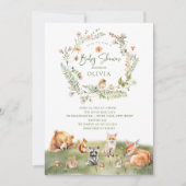 Invitation Le Baby shower des animaux des bois (Devant)