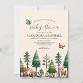 Invitation Le Baby shower des animaux des bois (Devant)
