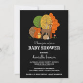 Invitation Le Baby shower des animaux des bois (Devant)