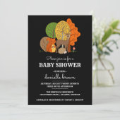 Invitation Le Baby shower des animaux des bois (Debout devant)