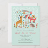 Invitation Le Baby shower des animaux des bois (Devant)