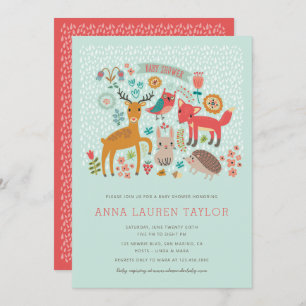 Invitation Le Baby shower des animaux des bois