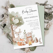 Invitation Le Baby shower des animaux des bois