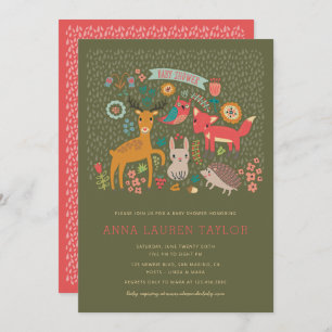 Invitation Le Baby shower des animaux des bois