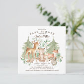 Invitation Le Baby shower des animaux des bois (Debout devant)