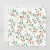 Invitation Le Baby shower des animaux des bois (Dos)