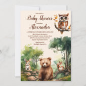 Invitation Le Baby shower des animaux des bois (Devant)