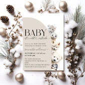 Invitation Le Baby shower des animaux d'hiver à l'extérieur