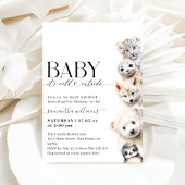 Invitation Le Baby shower des animaux d'hiver à l'extérieur