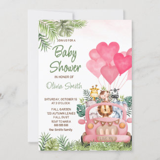 Invitation Le Baby shower des animaux Safari de Valentine
