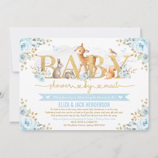 Invitation Le Baby shower des cerfs de forêt de la Floride d' (Devant)