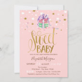 Invitation Le Baby shower des étoiles français Macarons (Devant)