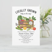 Invitation Le Baby shower des fermiers cultivés localement (Debout devant)