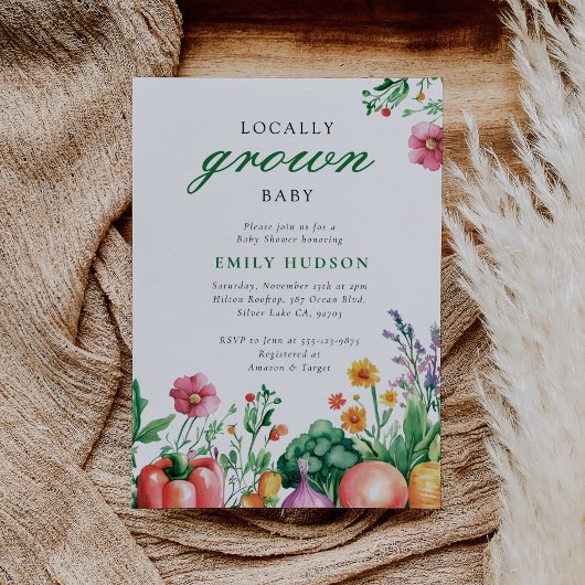 Invitation Le Baby shower des fermiers cultivés localement