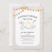 Invitation Le Baby shower des fermiers cultivés localement (Devant)