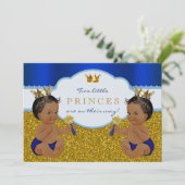 Invitation Le Baby shower des jumeaux afro-américains (Debout devant)