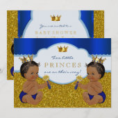 Invitation Le Baby shower des jumeaux afro-américains (Devant / Derrière)