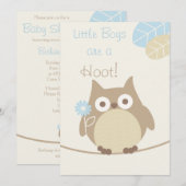 Invitation Le Baby shower des petits garçons (Devant / Derrière)