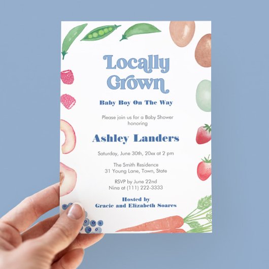 Invitation Le Baby shower des petits garçons du marché agrico