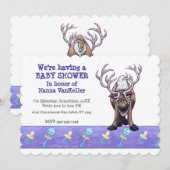 Invitation Le Baby shower des rennes (Devant / Derrière)