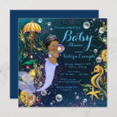 Invitation Le Baby shower des sirènes ethniques (Devant / Derrière)