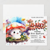 Invitation Le Baby shower d'expédition rêvée de Baby Mushroom (Devant / Derrière)