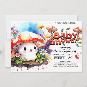 Invitation Le Baby shower d'expédition rêvée de Baby Mushroom