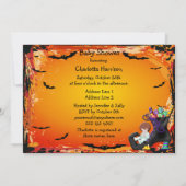 Invitation Le Baby shower d'Halloween sur la sorcière de bonb (Dos)