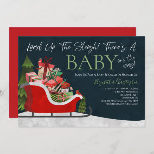 Invitation Le Baby shower D'Hiver De Sleigh Chargement De Noë