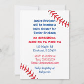 Invitation Le Baby shower du garçon à thème de baseball (Dos)