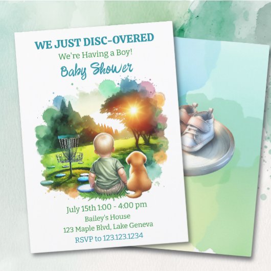 Invitation Le Baby shower du garçon de golf de Cute Disk