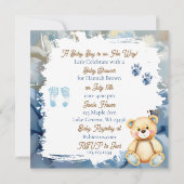Invitation Le Baby shower du garçon | Thème de chiot (Dos)