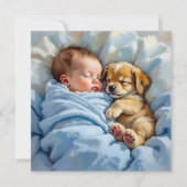 Invitation Le Baby shower du garçon | Thème de chiot (Devant)