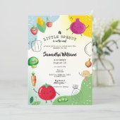 Invitation Le Baby shower Du Marché De Little Sprout Cultivé  (Debout devant)