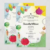 Invitation Le Baby shower Du Marché De Little Sprout Cultivé  (Devant / Derrière)