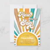 Invitation Le Baby shower du soleil, voilà le fils (Devant)