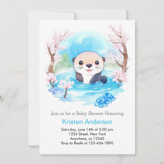 Invitation Le Baby shower Fleur sauvage Paradise Boy de Cute (Devant)