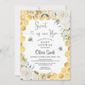 Invitation Le Baby shower Floral Blanc Peut Être Doux (Devant)