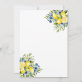 Invitation Le Baby shower floral bleu citron de Mama (Dos)