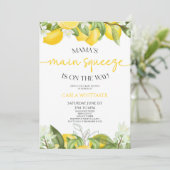 Invitation Le Baby shower floral de citron à la taille princi (Debout devant)