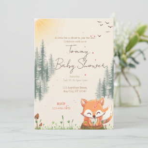 Invitation Le Baby shower forestier Fox