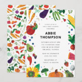 Invitation Le Baby shower Fruit À La Caterpillar Très Affamé (Devant / Derrière)