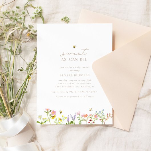 Invitation Le Baby shower Minimal Moderne, Aussi Sucré Que Po