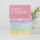 Invitation Le Baby shower moderne d'un couple neutre en arc-e (Debout devant)