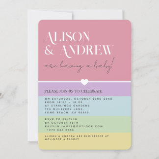 Invitation Le Baby shower moderne d'un couple neutre en arc-e