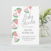 Invitation Le Baby shower moderne Watermelon Sprinkings Confe (Debout devant)